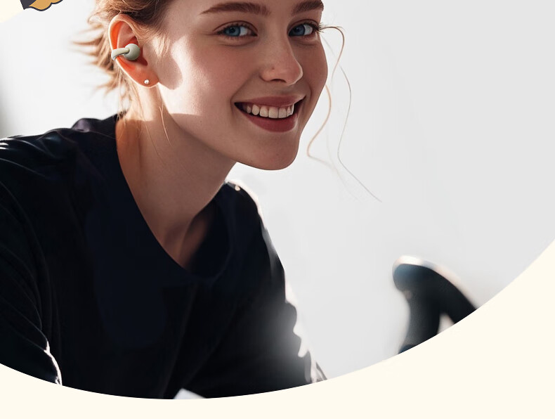 Беспроводные наушники IKF Pet Clip True Wireless Bluetooth, с костной проводимостью, Hi-Fi звук, долгая батарея, для спорта и студентов, совместимы с Xiaomi и Huawei, цвет "Облачный камень" (белый)