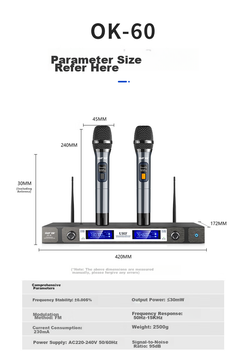 Беспроводная микрофонная система SAST, двухканальный UHF, для профессионального обучения, выступлений, домашнего караоке, совещаний, сцены и KTV