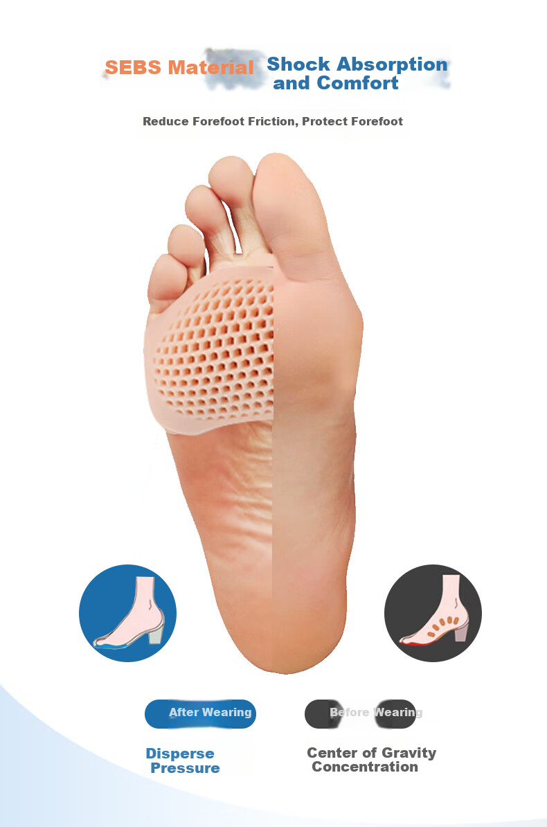 Стельки силиконовые FOOTOPPO, защита от натирания, полустельки для снятия боли, женские, противоскользящие, для высоких каблуков, уменьшающие давление, 3 пары