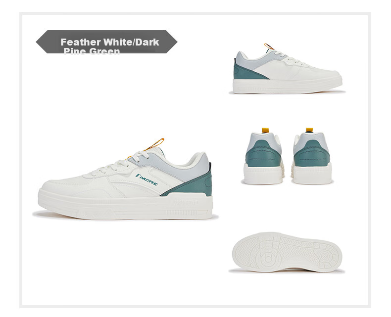 Мужские кроссовки 361° Classic Sneakers, натуральная кожа, весна-лето 2025, размер 42, белый/черный