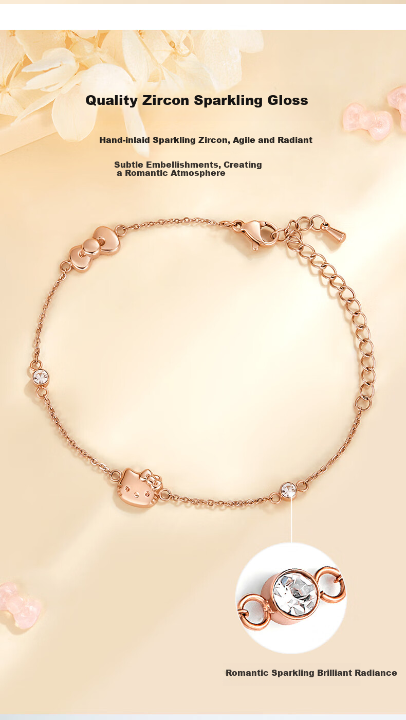 Браслет Chaosehui Original Design Sanrio Hello Kitty с бантом, женский браслет на день рождения для девушки, 6003