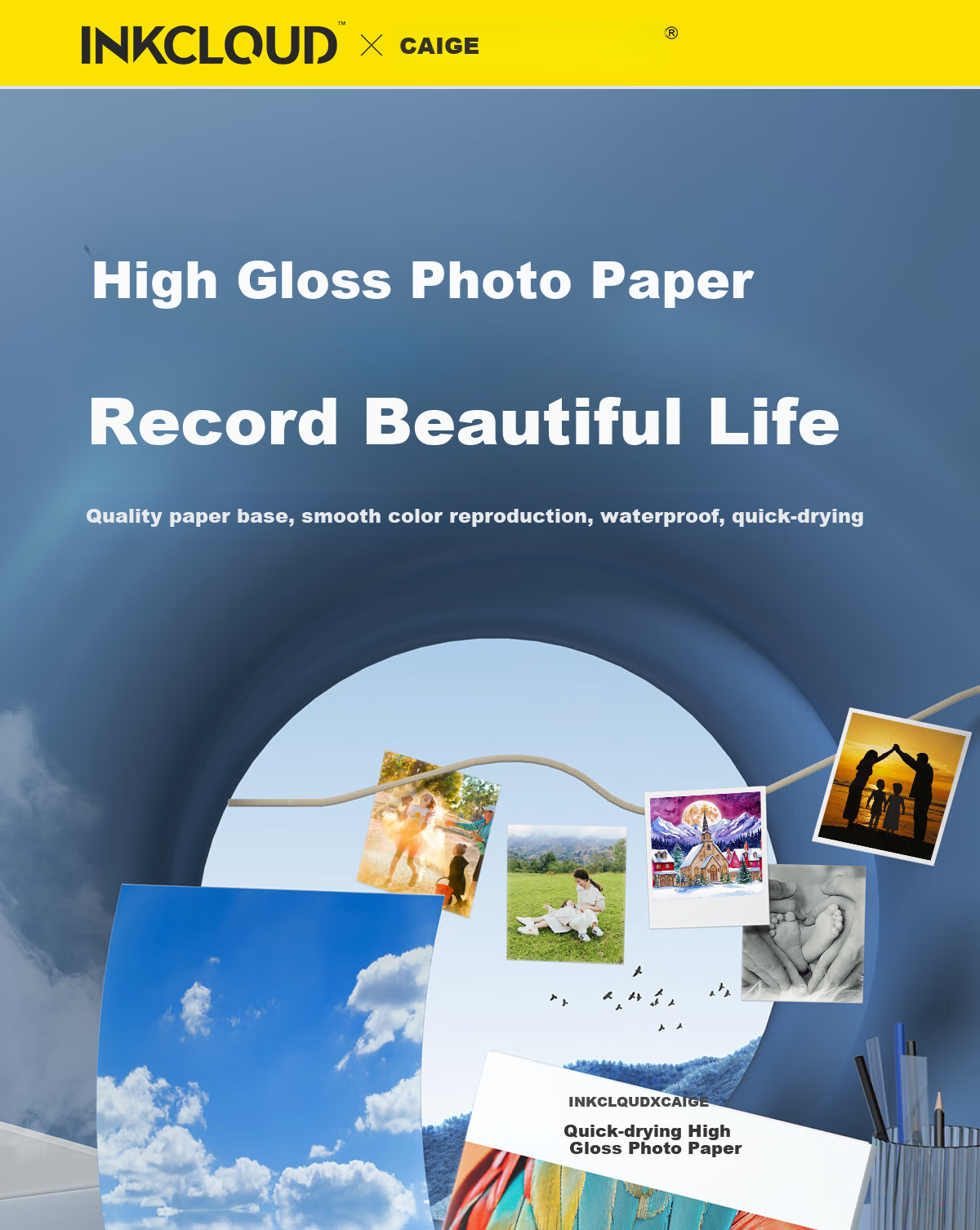 Фотобумага INKCLOUD, глянцевая, формат А4, 180 г/м², 100 листов