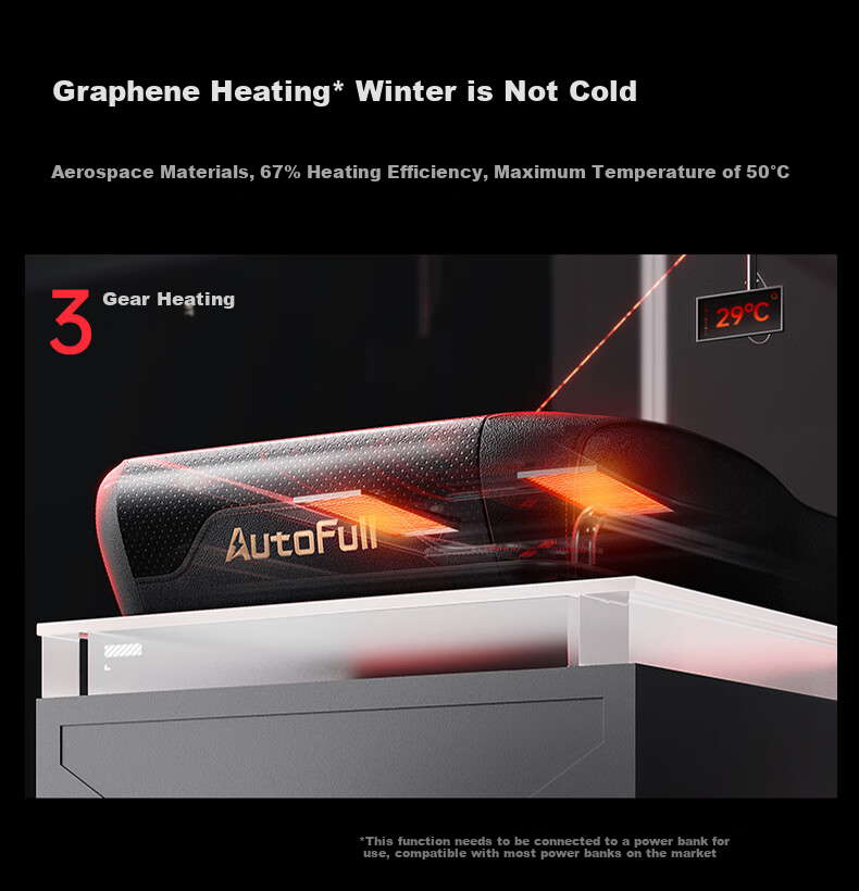 Игровое кресло AutoFull M6Pro, эргономичное, для компьютера и офиса, с подогревом и вентиляцией, массажем поясницы, черное