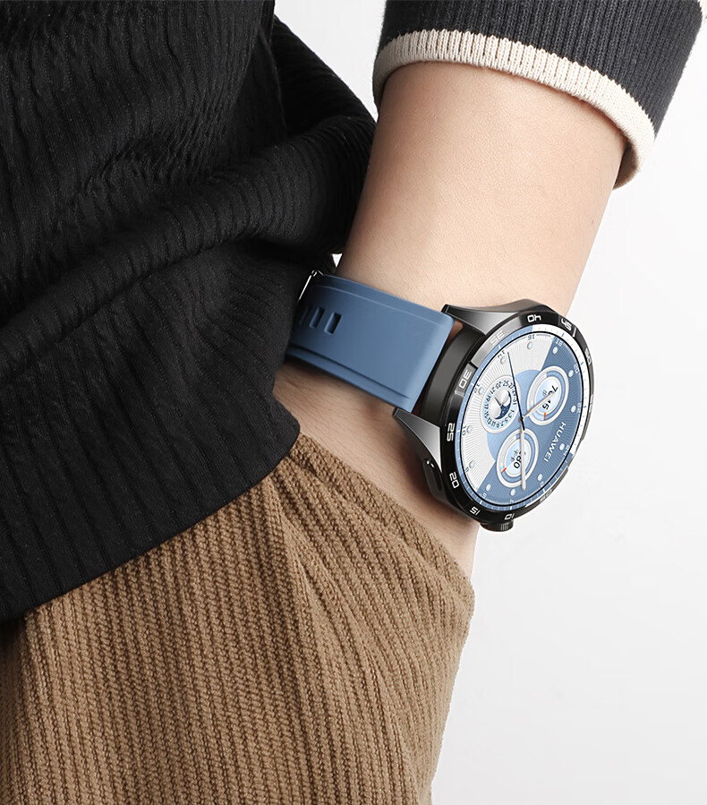Спортивный композитный ремешок Weiqiantu из силикона для Huawei Watch GT6/GT5/5pro/GT4/watch4pro, 46/48 мм, зеленый, с застежкой