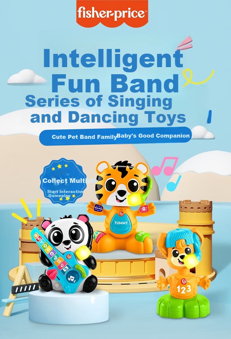 Fisher-Price Умный барабан "Панда", обучающая игрушка для раннего развития, музыкальная, интерактивная, для детей от 9 месяцев