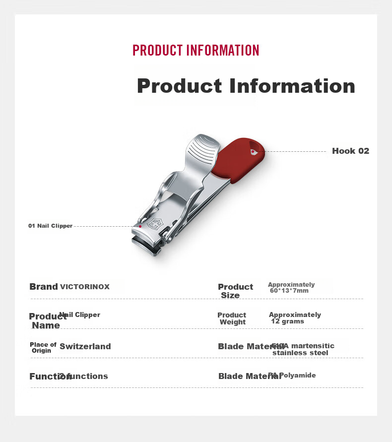 Маникюрные кусачки Victorinox 8.2050.B1, набор из 1 предмета, серебристый