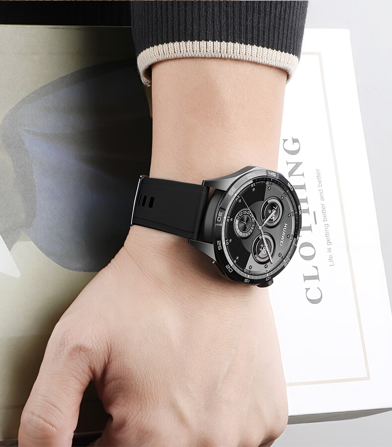 Спортивный композитный ремешок Weiqiantu из силикона для Huawei Watch GT6/GT5/5pro/GT4/watch4pro, 46/48 мм, зеленый, с застежкой