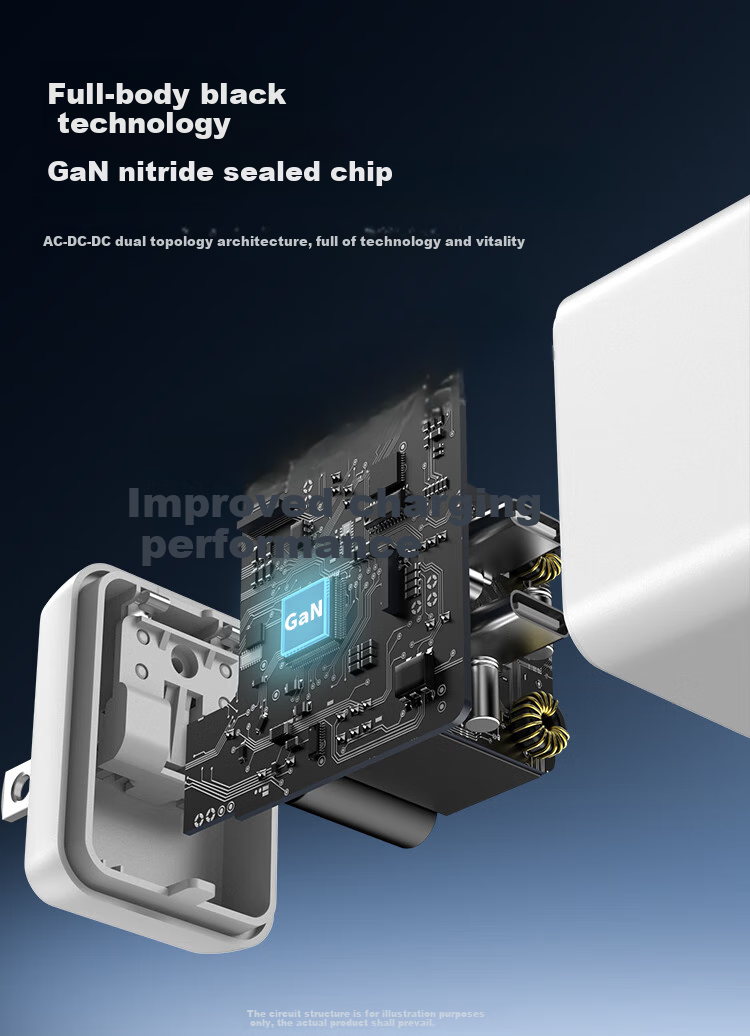 Зарядное устройство JD Original 45W с двумя портами USB-C, GaN, для iPhone 16/17, Apple и Huawei
