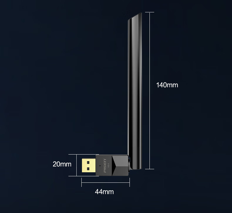 USB Bluetooth адаптер Pisen 5.4 с антенной, аудиоприемник для ПК, модуль для клавиатуры, мыши, наушников, колонок, 120м