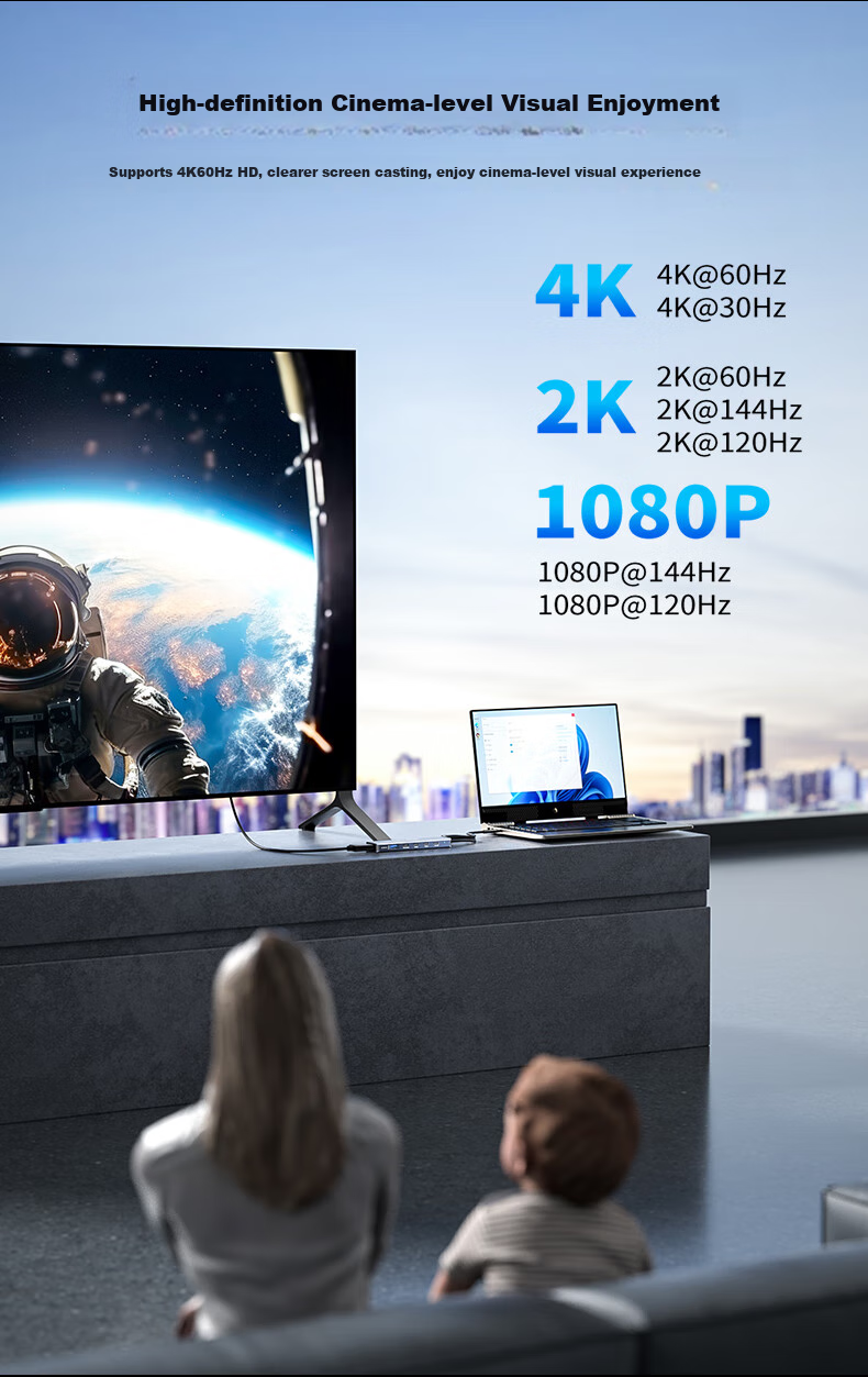 JD Адаптер-хаб Acasis HB-0101 Type-C, 6-в-1, USB-C, HDMI 4K@60Hz, 10Gbps, 100W PD, алюминиевый сплав, серебристый