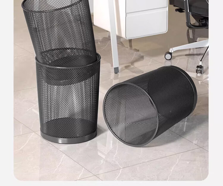 Bendi Metal Mesh Trash Can, 15L Extra Large Capacity, for Office, Dormitory, Home Use, Toilet Wastebasket
