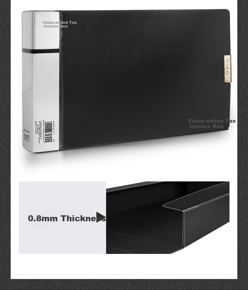 Папка для документов SIMAA, толщиной 0.8 мм, PP, для документов, 25.5x15x3.7 см, черная