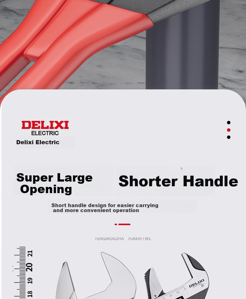 Разводной ключ DELIXI ELECTRIC, многофункциональный, с широким зевом, для сантехники и ванной комнаты, 5 дюймов