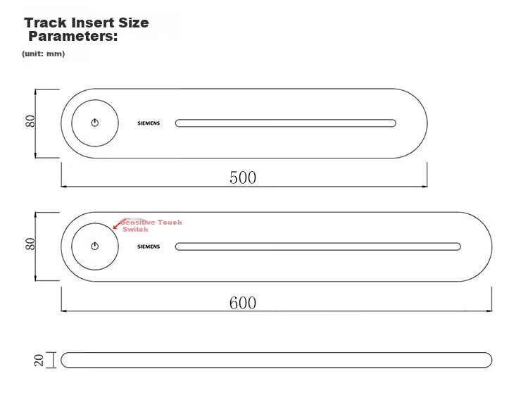 SIEMENS Track Socket, Surface-Mounted Movable Track Socket Set, White 50cm + 3 Five-Hole Modules