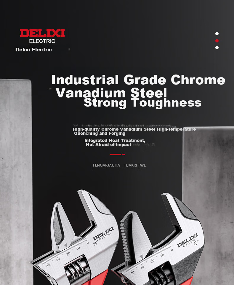 Разводной ключ DELIXI ELECTRIC, многофункциональный, с широким зевом, для сантехники и ванной комнаты, 5 дюймов
