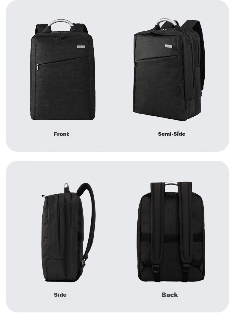 Рюкзак LEXON Urban Commuter Classic, для ноутбука 15.6 дюймов, большой вместимости, для города и путешествий, черный