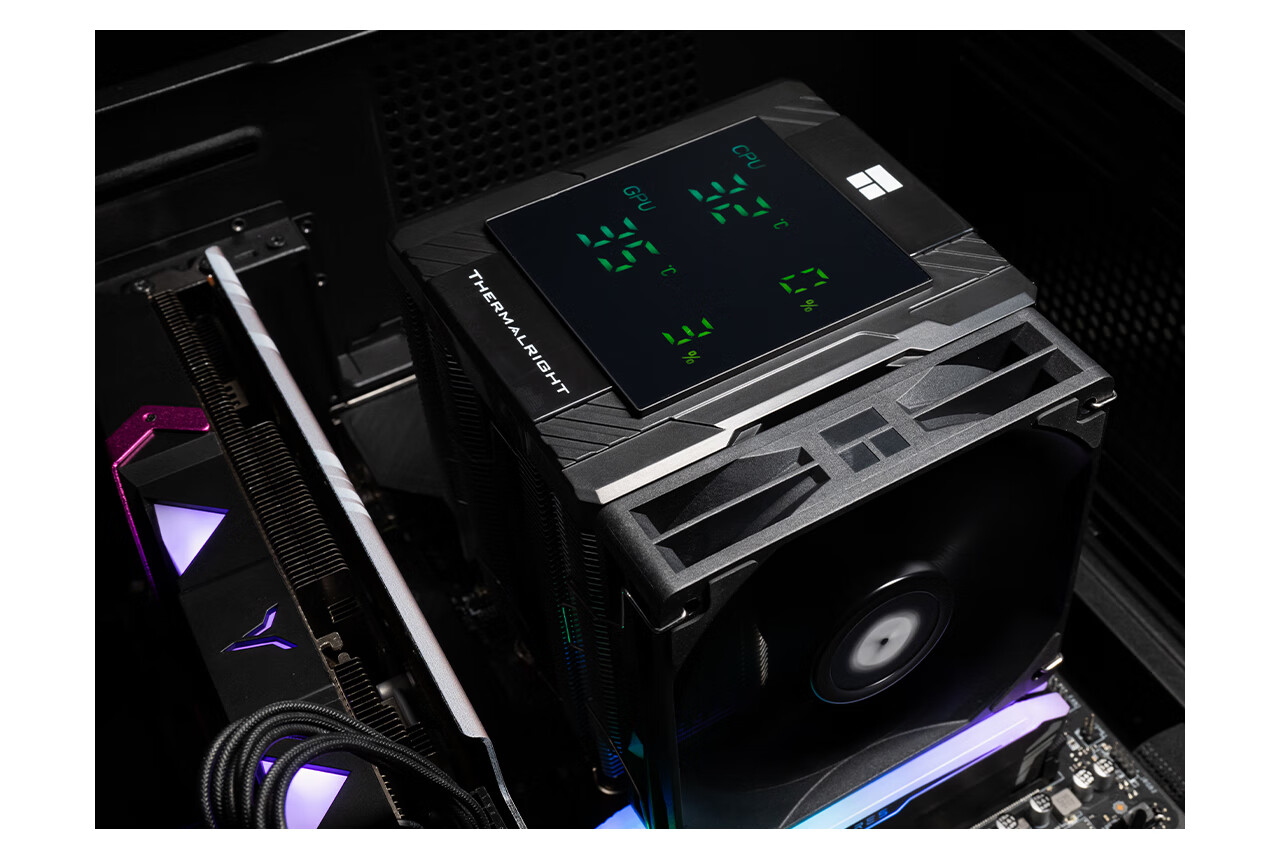 Воздушный кулер для процессора Thermalright Peerless Assassin 120 Digital BLACK, 6 тепловых трубок, с цифровым дисплеем, PA120 Digital BLACK
