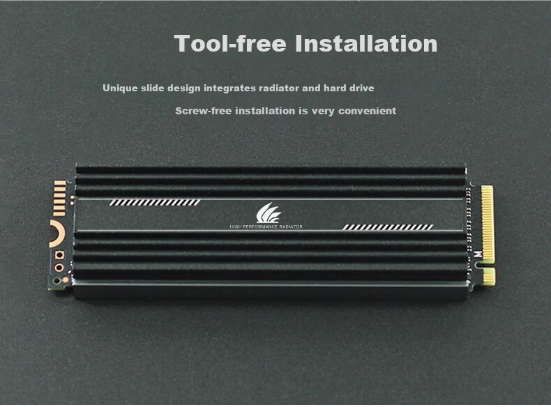Охладитель для M.2 NVMe SSD LinkStone, алюминиевый радиатор с двойным охлаждением, 7 мм, Kuoling007