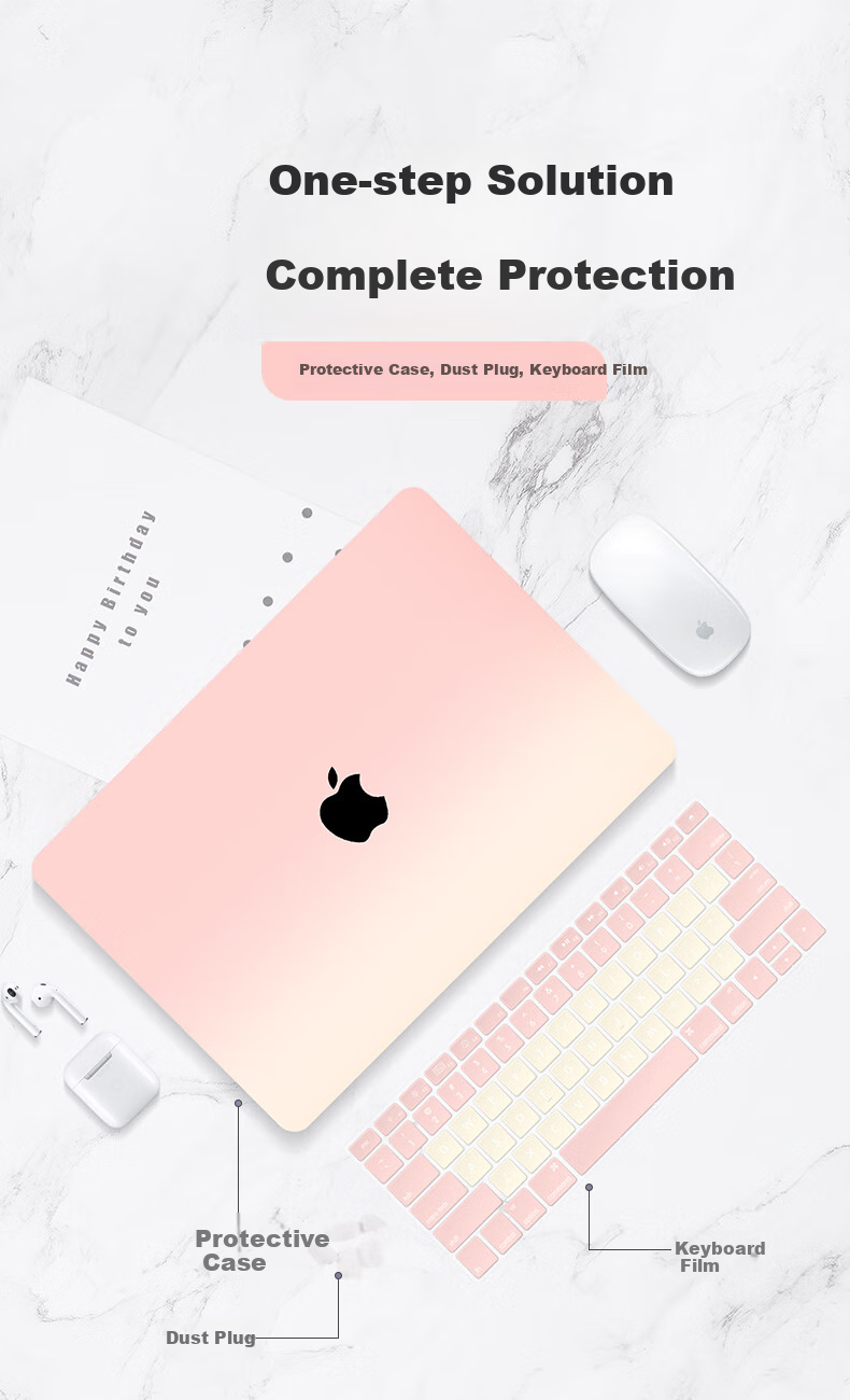 Защитный чехол DiyiGongfang для Apple MacBook Pro 14 дюймов (M1/M2/M3/M4/M5 MAX) с пленкой для клавиатуры и заглушкой