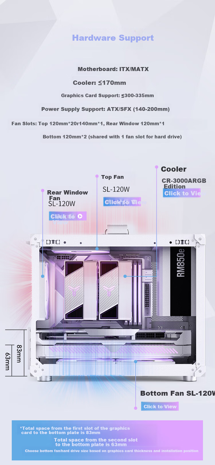 Корпус JONSBO C6 MAX White MATX, Mini-ITX, черный