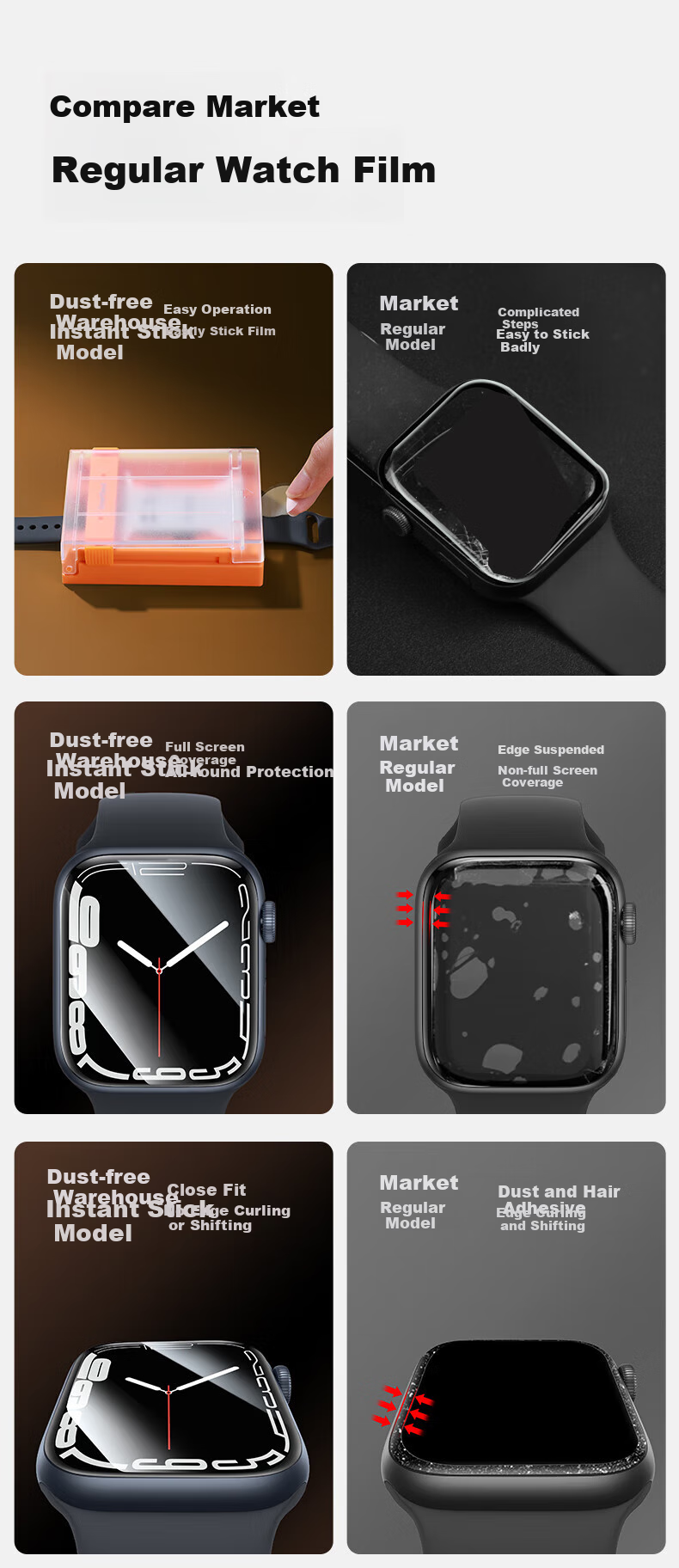 Защитная пленка SmartDevil для Apple Watch Series 9/8/7 45мм, противоударная, антибликовая, гидрофобная, 1 шт.