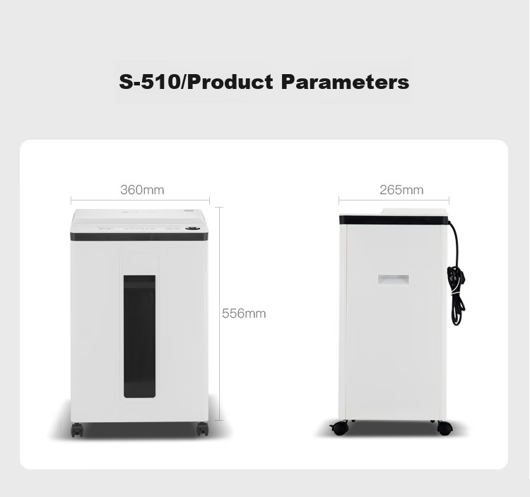 Шредер Kemi S-510, для уничтожения документов, уровень конфиденциальности II, 8 листов за раз, 30 минут непрерывной работы, 2*7 мм, 22 л