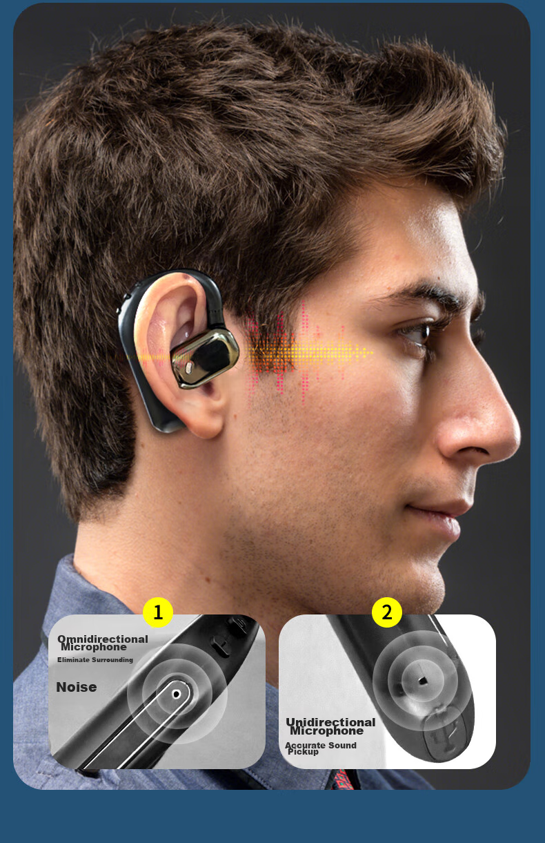 Беспроводные наушники Masentek A107 с костной проводимостью, Bluetooth 5.3, время работы до 38 часов, защита IPX5, черный