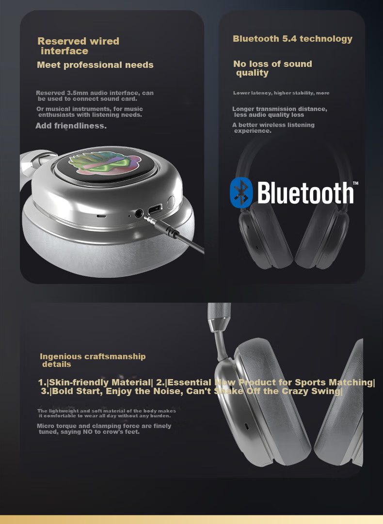 Беспроводные наушники MORRORART VWS X1 с активным шумоподавлением, динамическим сенсорным экраном, Версия PRO Dual-Screen, GT Silver