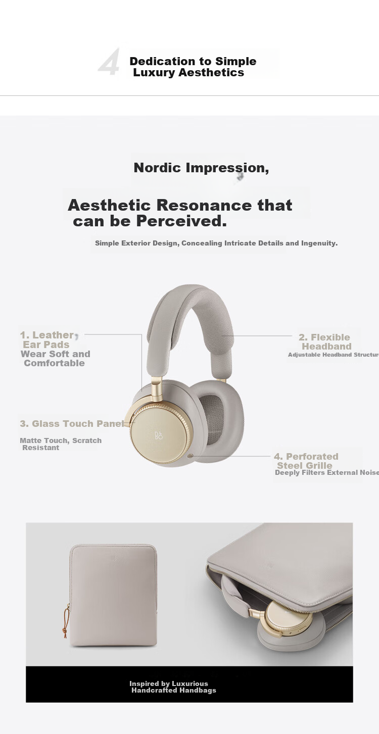 Беспроводные Bluetooth-наушники B&O Beoplay H100 с активным шумоподавлением, Hi-Res Audio, цвет "Темная ночь"