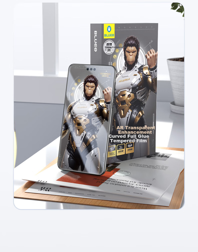 Защитное стекло BLUEO для Huawei Mate 70 Pro/70 Pro+/Mate 70 RS Porsche Design, AR, полное клеевое покрытие, высокая четкость, антибликовое, пыленепроницаемая установка