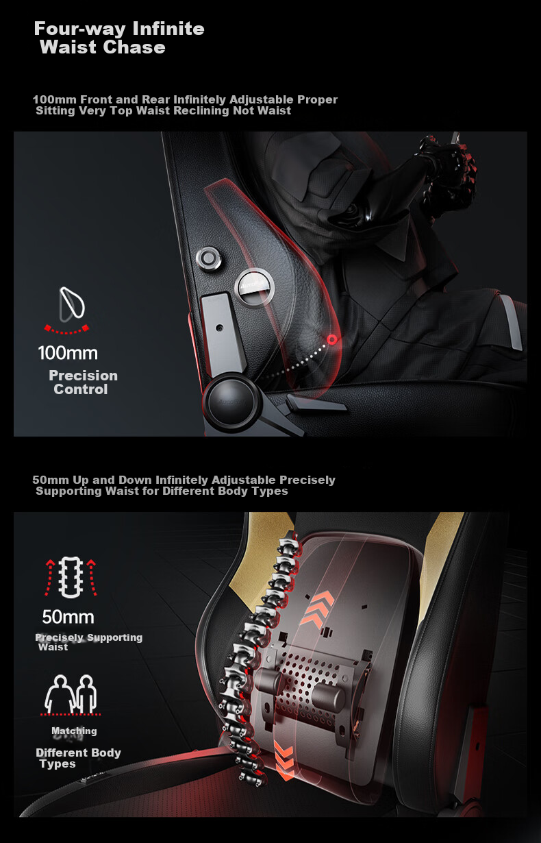 Игровое кресло AutoFull M6Pro, эргономичное, для компьютера и офиса, с подогревом и вентиляцией, массажем поясницы, черное