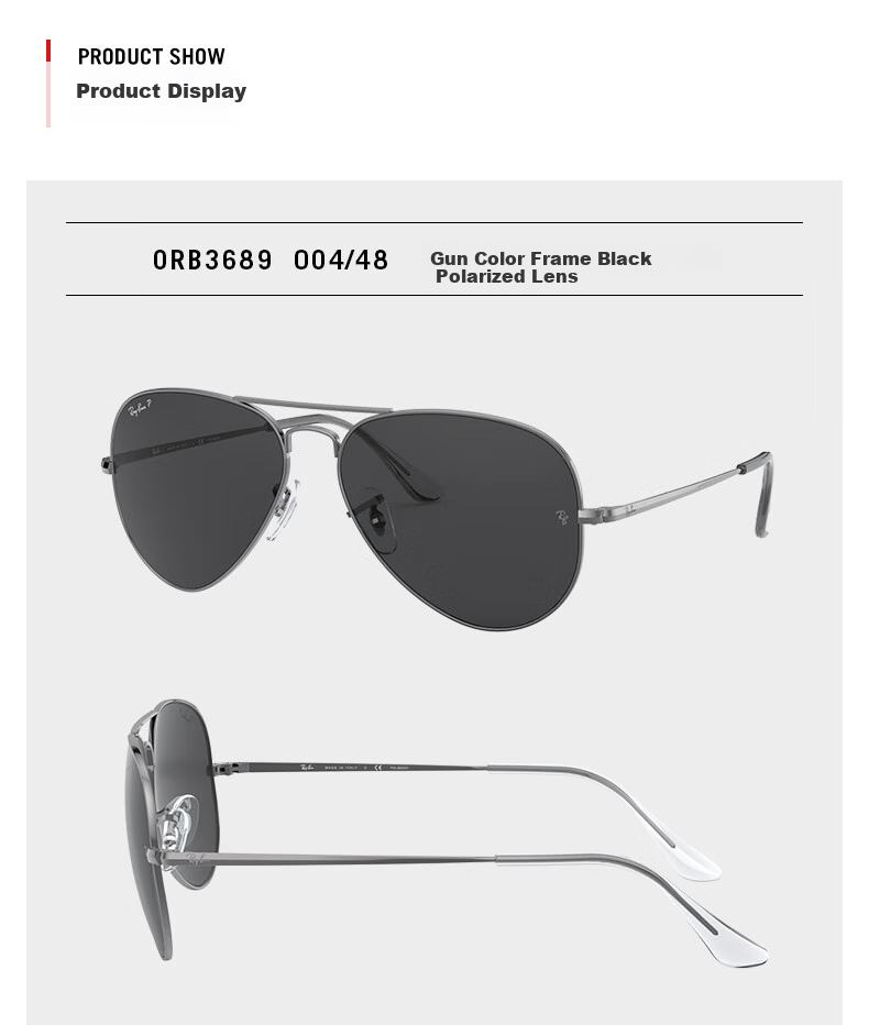 Солнцезащитные очки RayBan Aviator Series, унисекс, защита от УФ, поляризованные линзы, черный
