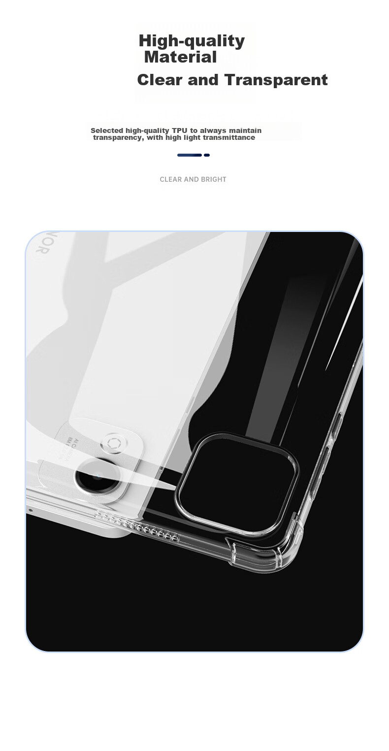 Защитный чехол BIAZE для планшета Honor X10 Pro/X9 Pro 11.5 дюймов, противоударный, из ТПУ, с защитой углов, прозрачно-белый