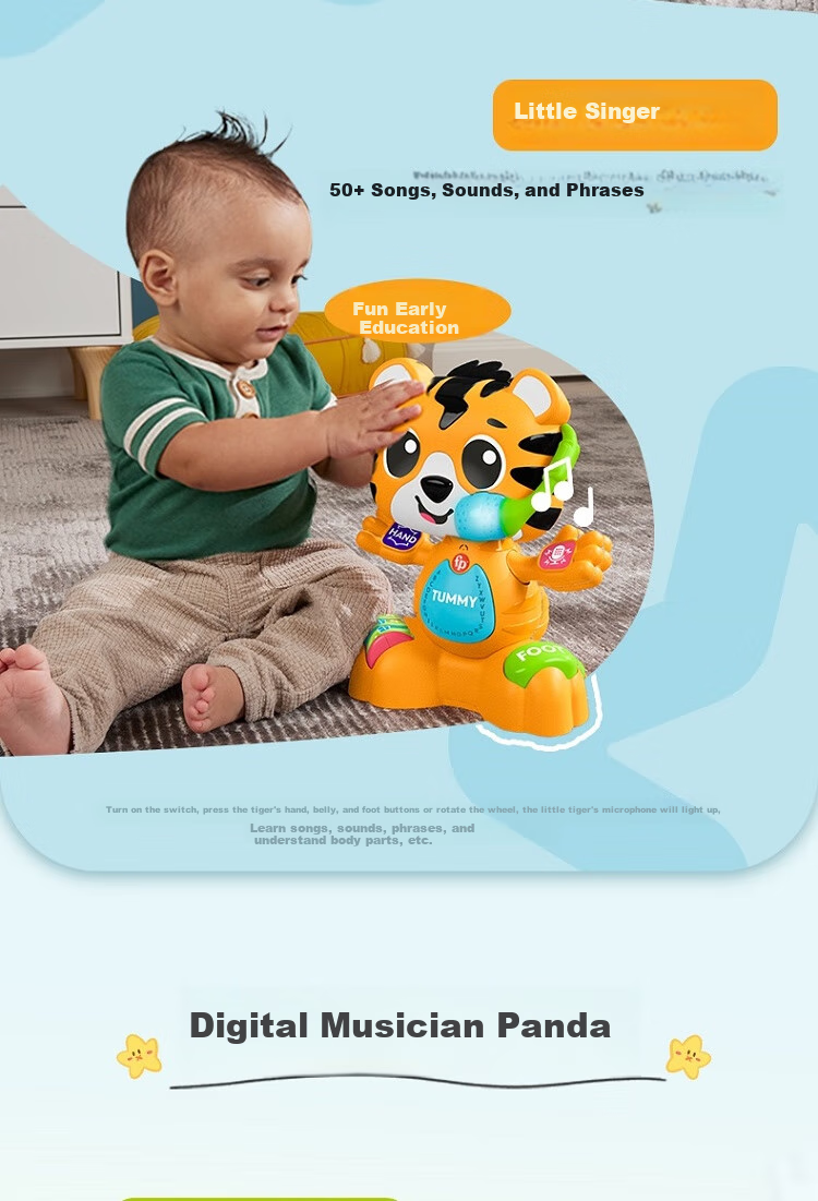 Fisher-Price Умный барабан "Панда", обучающая игрушка для раннего развития, музыкальная, интерактивная, для детей от 9 месяцев
