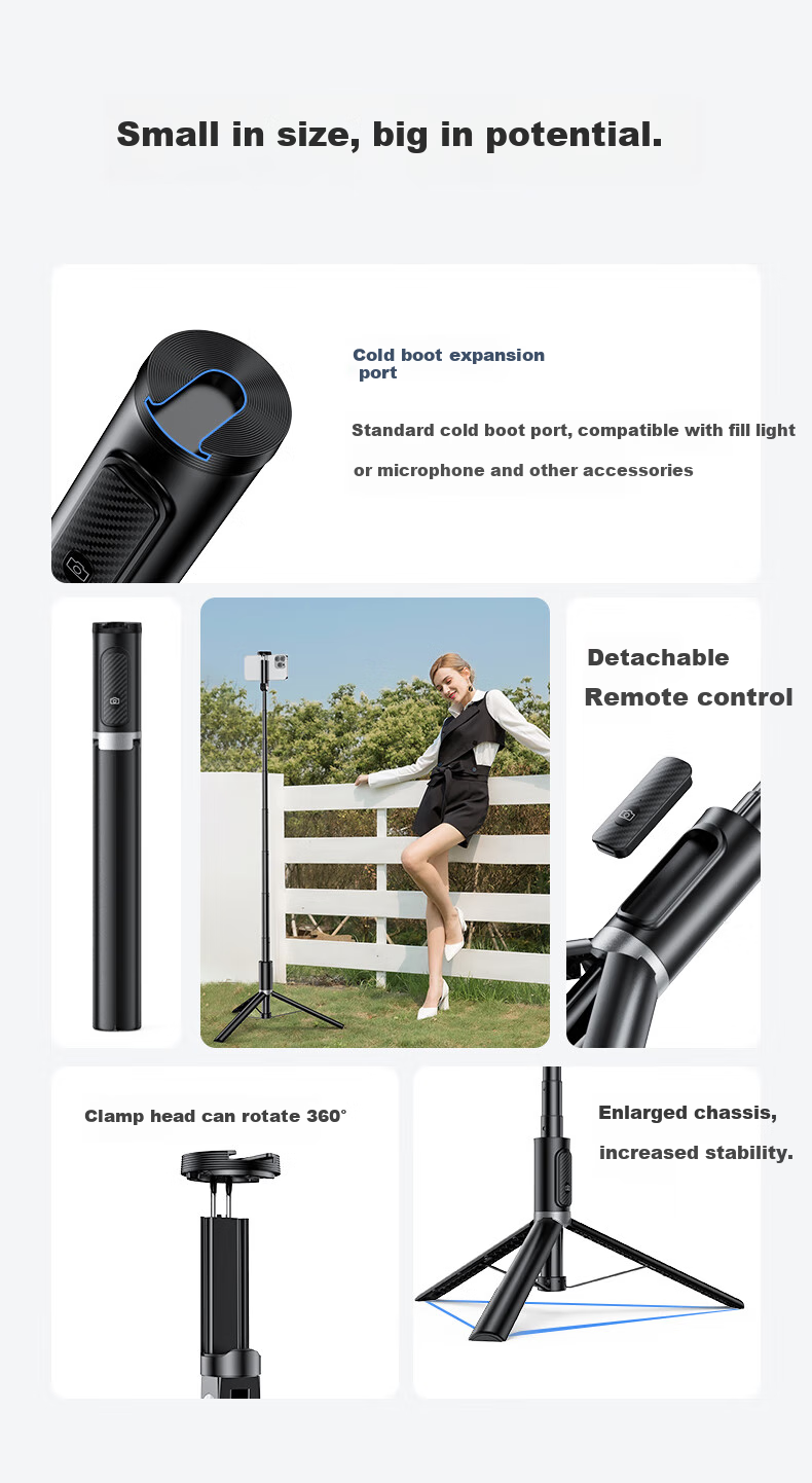 Штатив-селфи палка Feilipu DLK5305, 1.75 м, Bluetooth, черный