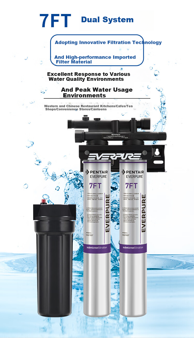 Фильтр для воды Everpure CDRN2-7FT, коммерческий, 9.46 л/мин, 24 тонны, без электричества и сточных вод, для кухни и ресторана
