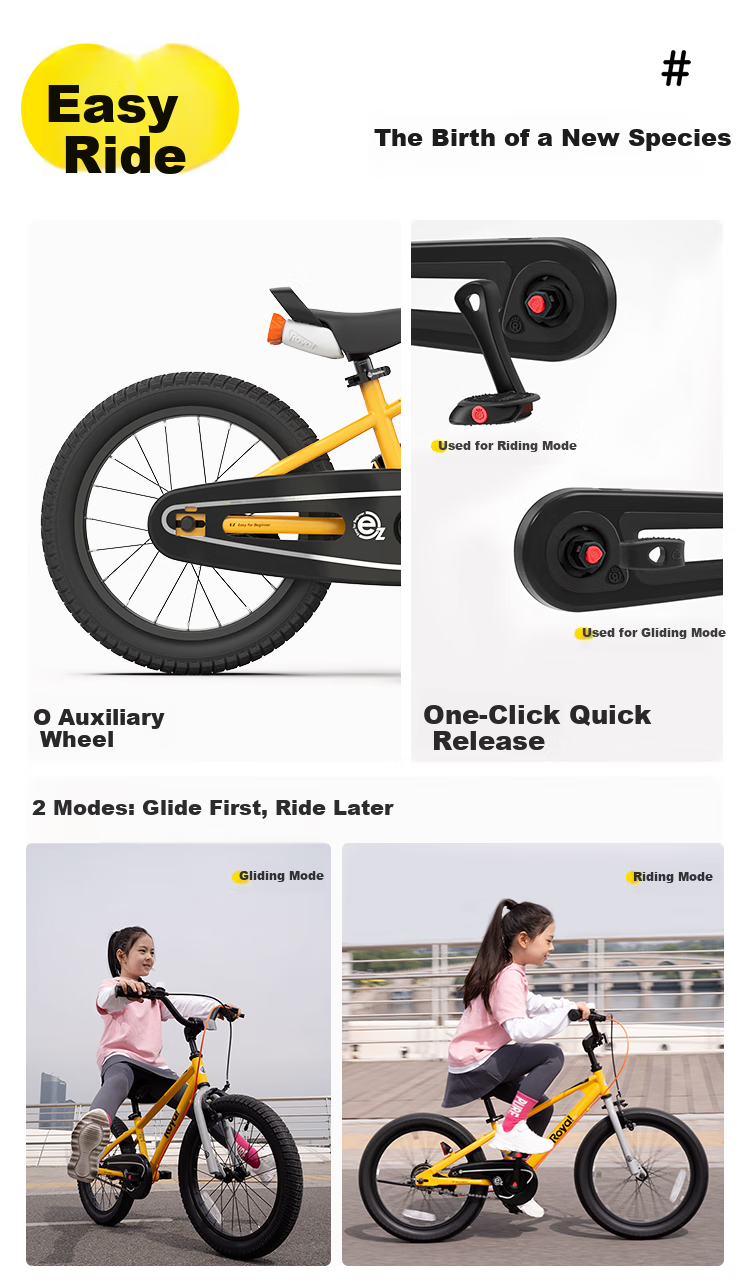 Детский велосипед RoyalBaby Easy-Ride Performance 18 дюймов, серебристый