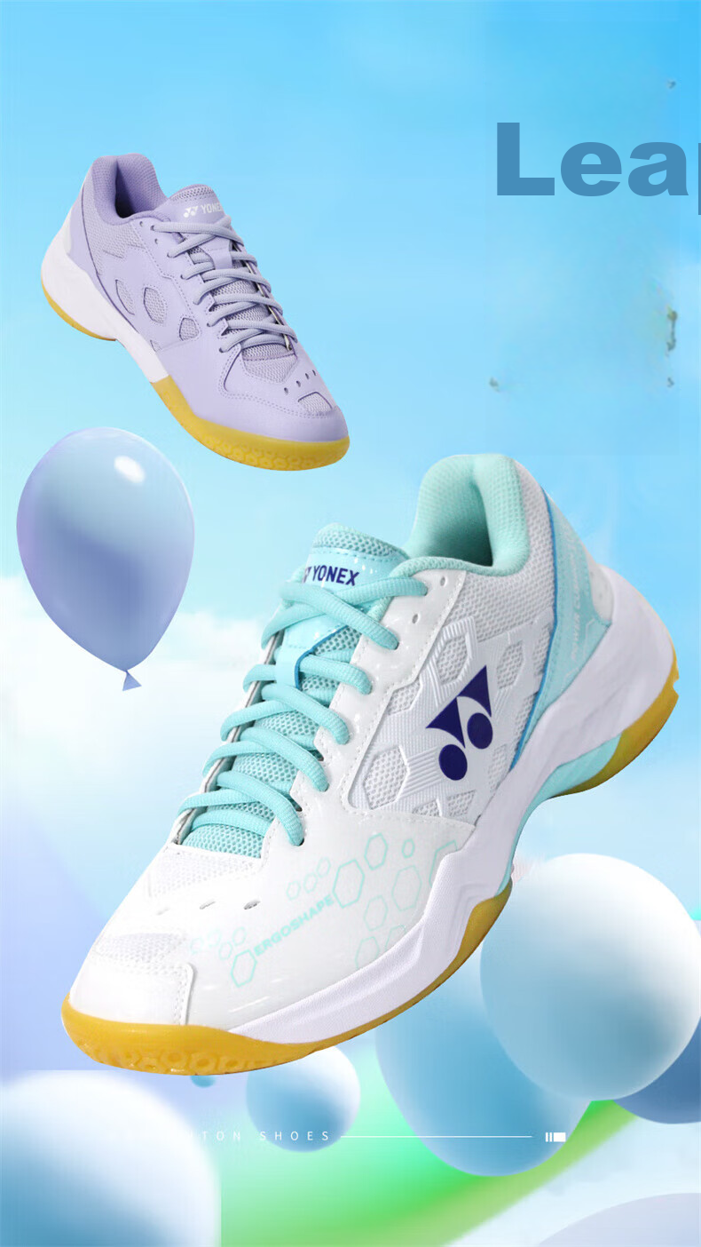 Кроссовки для бадминтона YONEX SHB101CR, мужские и женские, дышащие, амортизирующие, унисекс, белые с мятным, размер 37