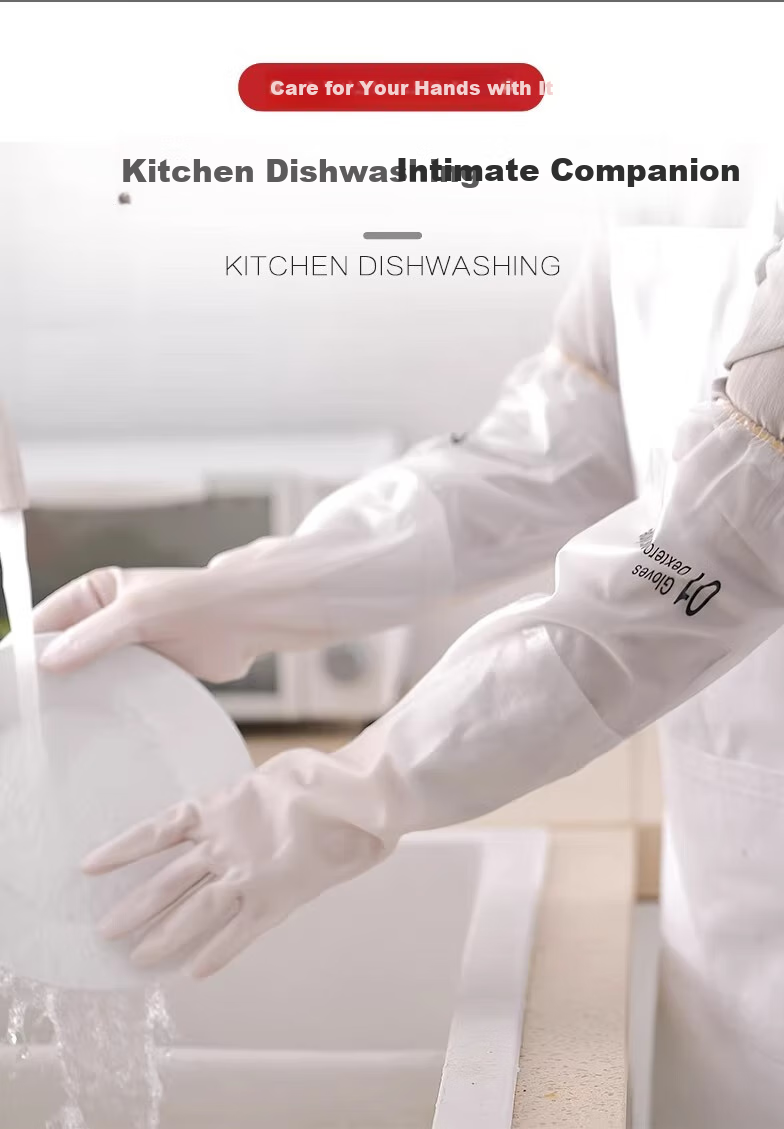 Кухонные перчатки Guangdora, водонепроницаемые, для мытья посуды и одежды, кухонные ПВХ перчатки, 3 пары, длинные