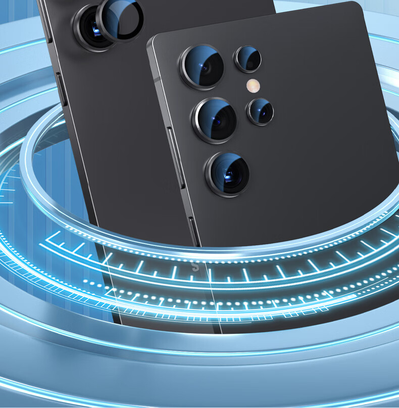 Защитная пленка для камеры Samsung S25 Ultra, противоударная, из закаленного стекла, черная