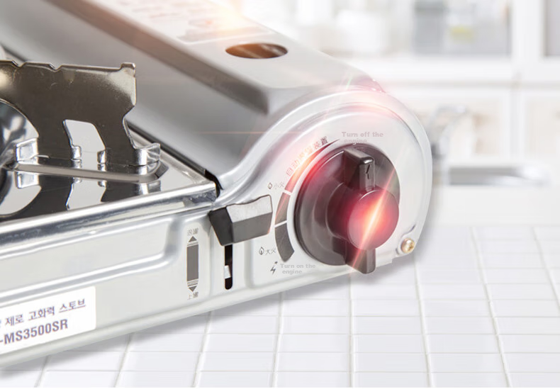Портативная газовая плитка MAXSUN MS-3500SR для кемпинга и пикника, 2.9 кВт, серебристая