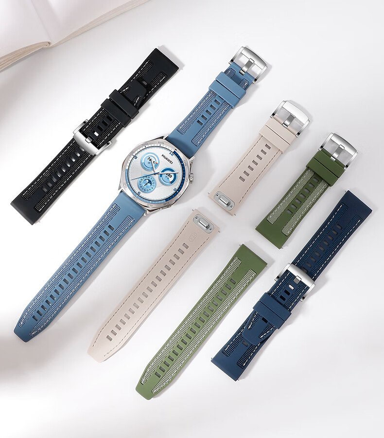 Ремешок Weiqiantu для Huawei Watch GT6/GT5/5pro/Watch5/4/4pro/3/3pro/GT4/3, нейлон + силикон, 22 мм, [Звездное небо]