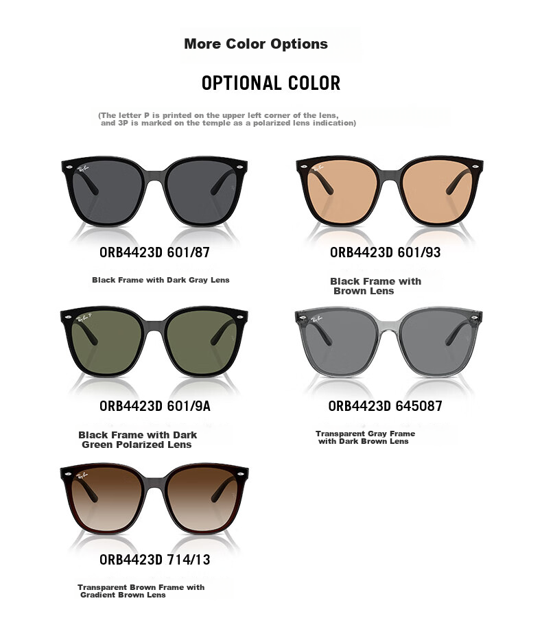 Солнцезащитные очки RayBan 0RB4423D, унисекс, черная оправа, темно-серые линзы, размер 66