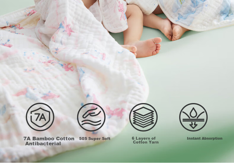 Детское бамбуковое хлопковое полотенце-пеленка Babycare, муслиновая ткань, 6 слоев, 95x95 см, дизайн "Кит на дороге"