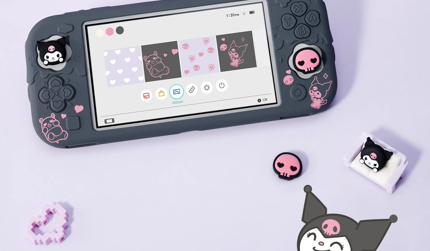 Защитный чехол Jixiang для Nintendo Switch Lite, полный комплект с колпачками для джойстиков, силиконовый, официальный, Sanrio Co-Branded, противоударный