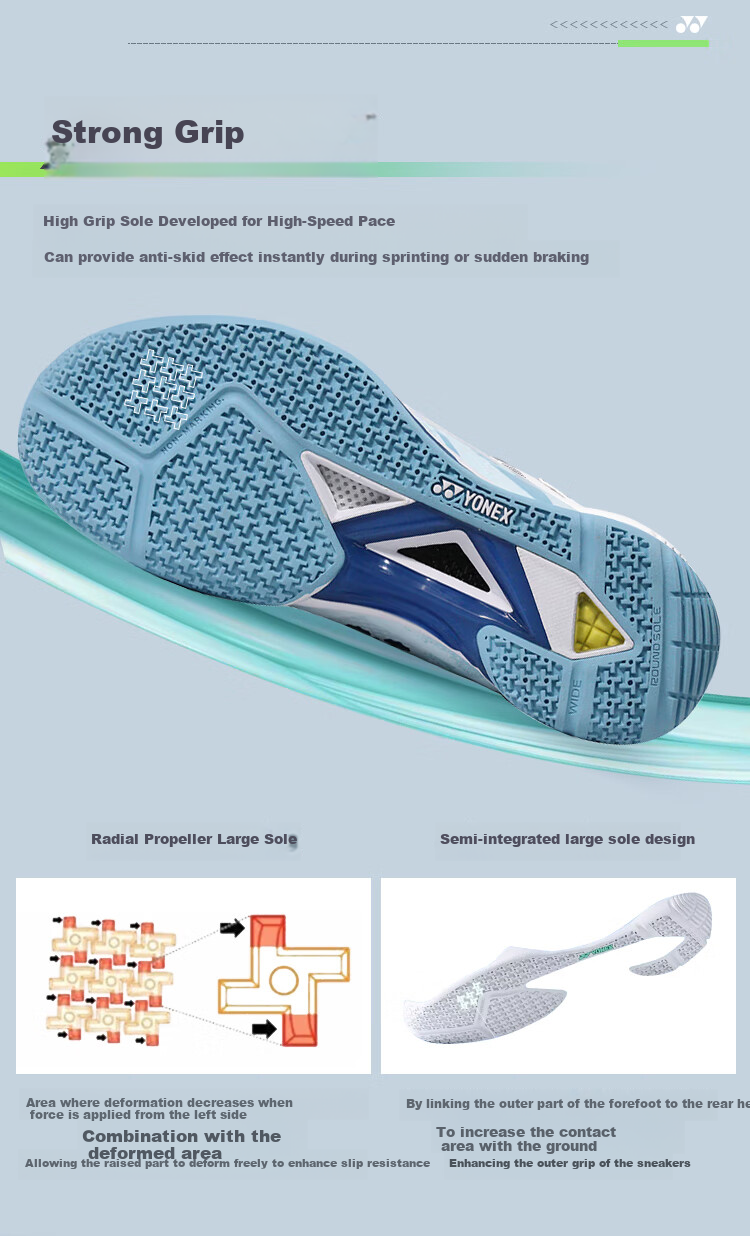 Кроссовки для бадминтона YONEX SHBELZ3MEX, мужские, белые с золотым, размер 43