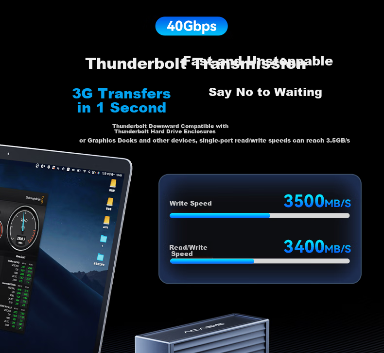 Док-станция Acasis USB4, 40 Гбит/с, 8K, 3 дисплея, 2.5G Ethernet, HDMI, для Mac Mini/M1/M2/M3/M4 Pro/Max DS-9007