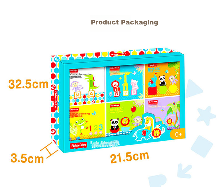 Набор развивающих книжек Fisher-Price, 6 книг, для раннего образования детей от 0 до 1 года, с числами и формами, идеальный подарок на Новый год