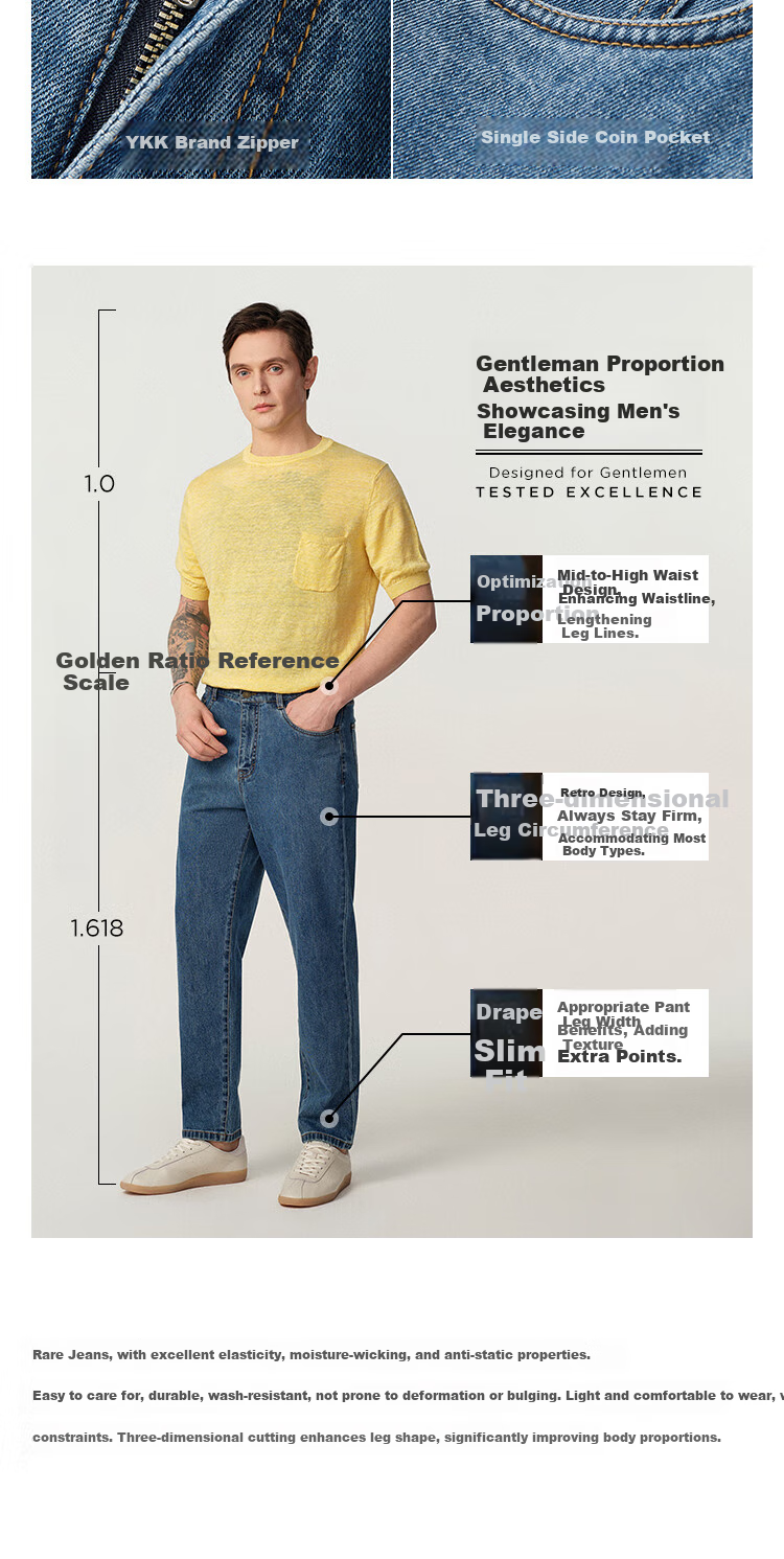Джинсы Texwood Pingguo мужские, бизнес-кэжуал, с эффектом "stone-washed", свободные, слегка эластичные, зауженные, синие, размер 35