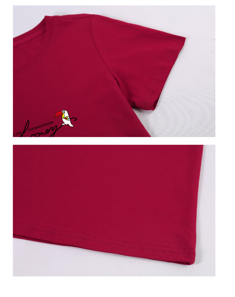Женская футболка TUCANO Pure Cotton, летняя модель 2025, с коротким рукавом, круглым вырезом, размер M, цвет винный